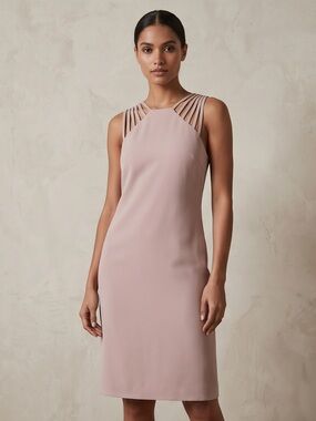 She + Sky Strappy Neck Midi Dress in Blush